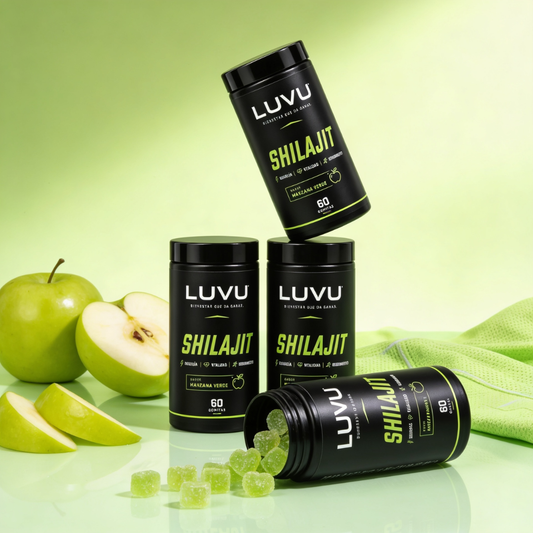 Shilajit 100% PURO en gomitas LUVU - Potencia máxima y testosterona natural día a día - 60 gomitas - 30 días