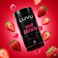 LUVU Hair Growth en Gomitas — Sabor Frutilla