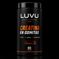 Creatina Monohidrato en Gomitas LUVU Creapure — Sin polvo, sin batido, sabor naranja | 60u - 2 Gomitas por día