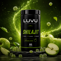 Shilajit 100% PURO en gomitas LUVU - Potencia máxima y testosterona natural día a día - 60 gomitas - 30 días