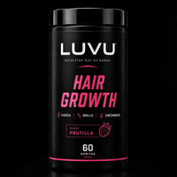 LUVU Hair Growth en Gomitas — Sabor Frutilla